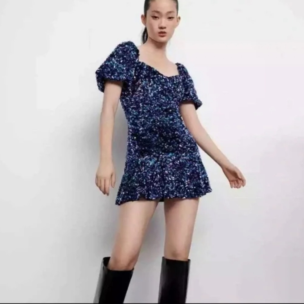 Zara blue and purple sequins dress!
